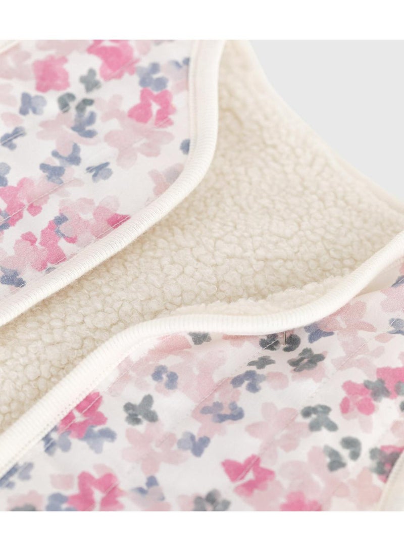 Petit Bateau Babies' sleeveless cardigan in printed cotton poplin and sherpa - Image 5