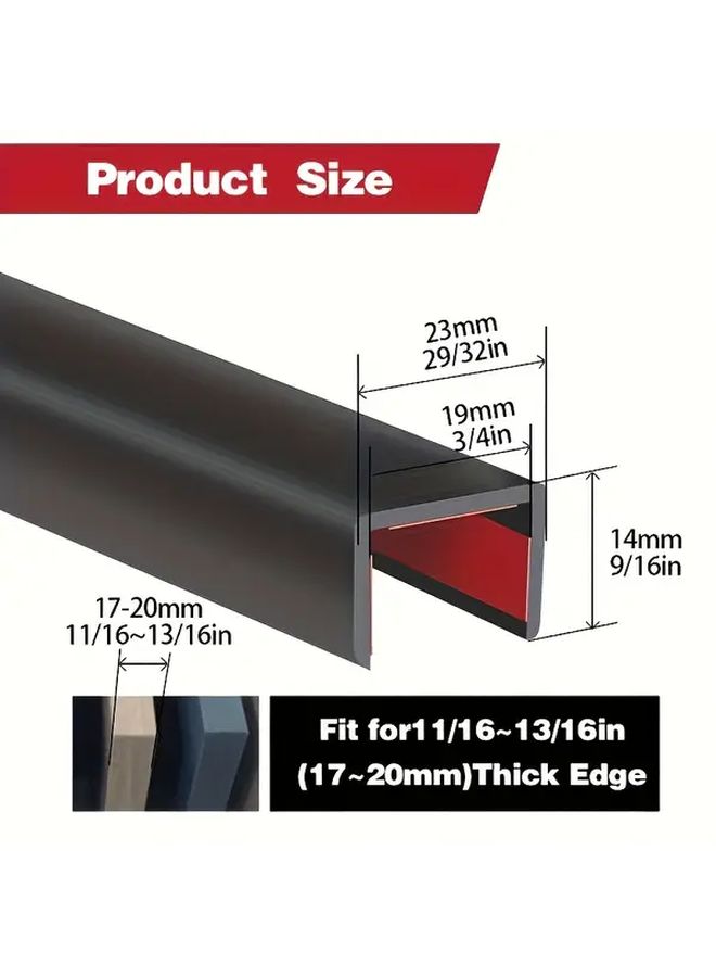 Heavy Duty Self Adhesive Rubber Edge Banding U Shape Furniture Guard 10ft - Image 3
