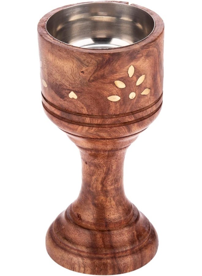 AKDC Wooden Incense Burner 7Cm X 7Cm X 15Cm Wooden, Gold - Image 1