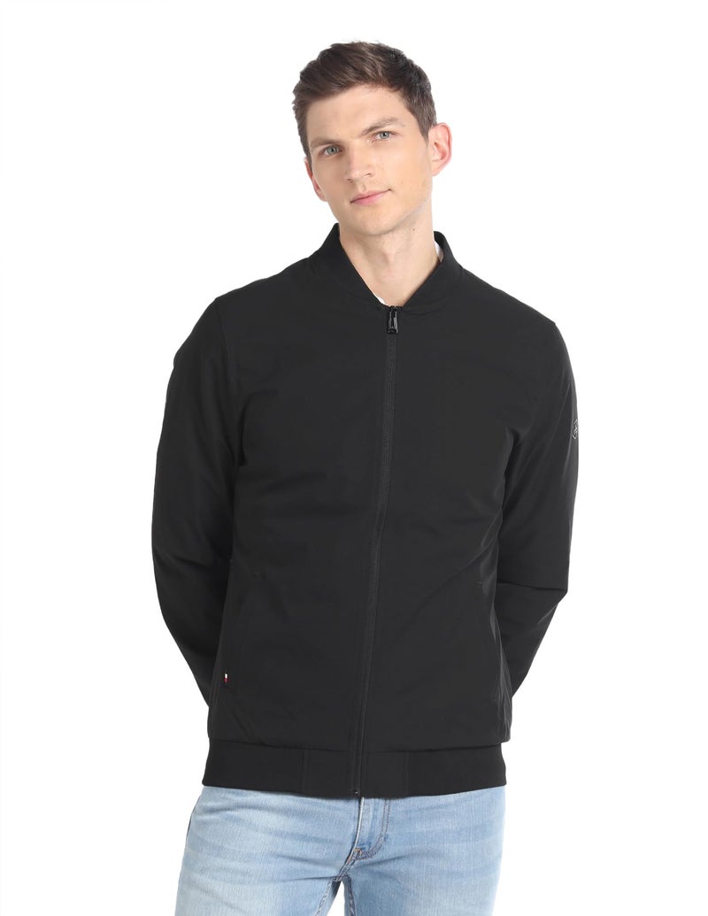 Arrow Men's Polyester A-Line Crop Coat (ASAGJK4716_Black, Small - Image 1