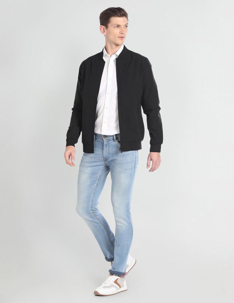 Arrow Men's Polyester A-Line Crop Coat (ASAGJK4716_Black, Small - Image 5