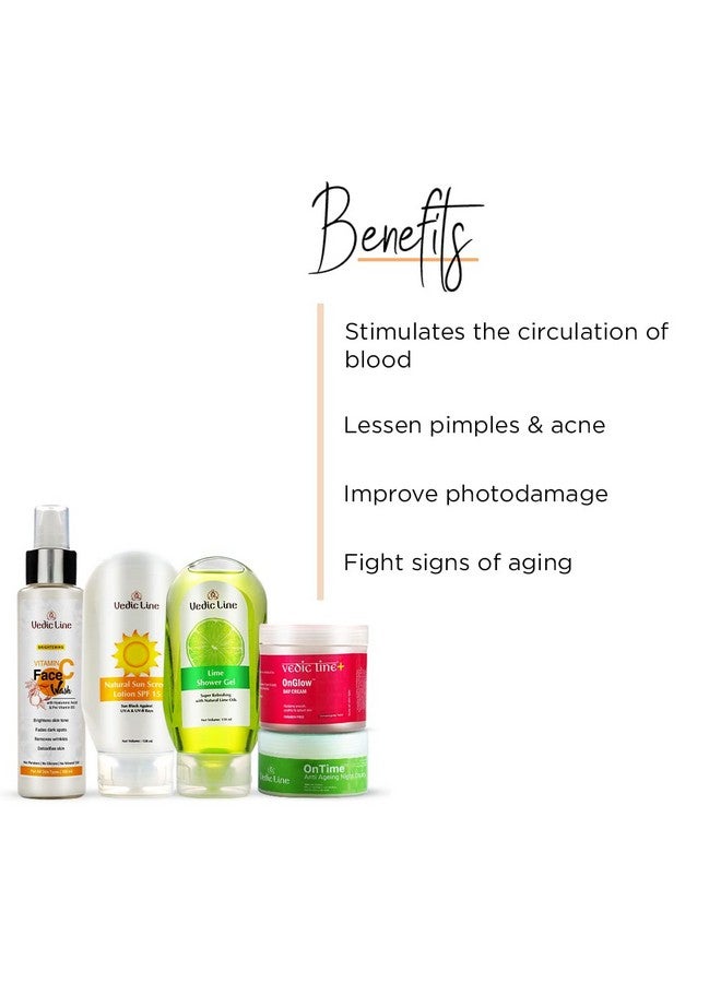 Vedic Line Vedicline Top To Toe Nourishment Skincare Combo, Pulls Out Dirt & Impurities, Dead Skin Cells With Lime Oil And Almond Oil For Rejuvenation Of Body, 490Ml - Image 2