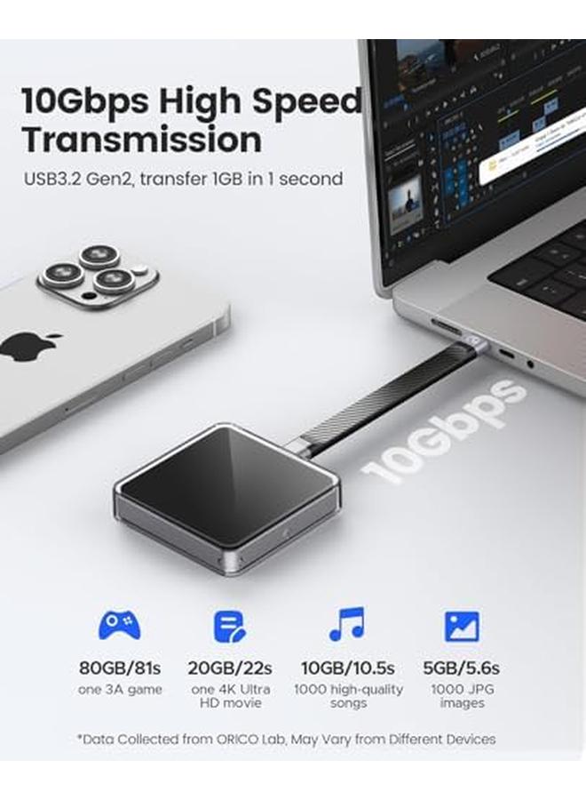 erorex Magnetic M.2 Nvme 2230 Ssd Enclosure Compatible With Magsafe For Iphone 15 Pro Max Prores 10Gbps Usb C 3.2 Gen2 Type C To Nvme Reader With Protective Case Lanyard Ap30 Black - Image 4