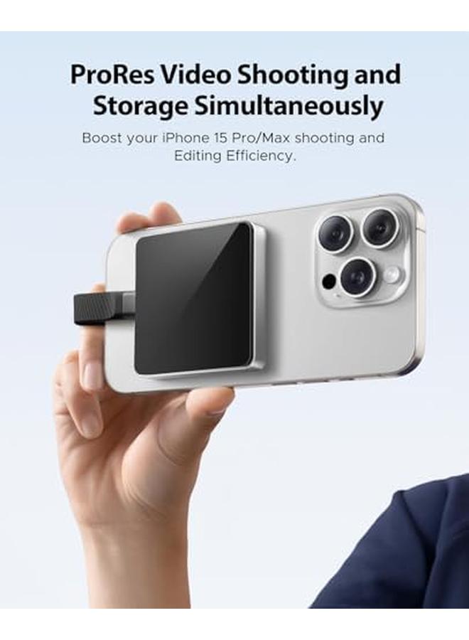 erorex Magnetic M.2 Nvme 2230 Ssd Enclosure Compatible With Magsafe For Iphone 15 Pro Max Prores 10Gbps Usb C 3.2 Gen2 Type C To Nvme Reader With Protective Case Lanyard Ap30 Black - Image 2