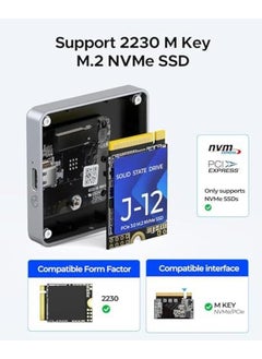 erorex Magnetic M.2 Nvme 2230 Ssd Enclosure Compatible With Magsafe For Iphone 15 Pro Max Prores 10Gbps Usb C 3.2 Gen2 Type C To Nvme Reader With Protective Case Lanyard Ap30 Black  - Image 5