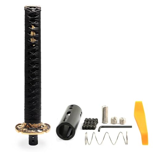 GSTP Automatic Katana Shift Knob Samurai Sword Weighted Gear Shifter Konb Universal for Cars with Lock Button (26cm Black) - Image 1