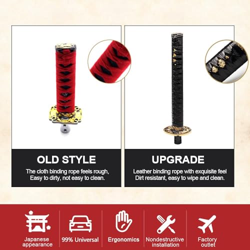 GSTP Automatic Katana Shift Knob Samurai Sword Weighted Gear Shifter Konb Universal for Cars with Lock Button (26cm Black) - Image 4