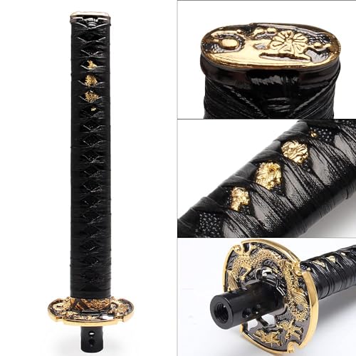 GSTP Automatic Katana Shift Knob Samurai Sword Weighted Gear Shifter Konb Universal for Cars with Lock Button (26cm Black) - Image 5