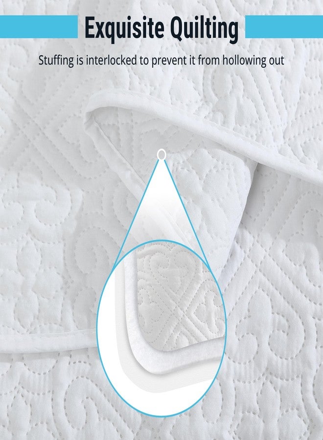 أتش أل سي.مي HLC.ME لورينزو - طقم لحاف كامل كوين مكون من 3 قطع، طقم غطاء سرير كوين خفيف الوزن (كامل/كوين، أبيض) - Image 4