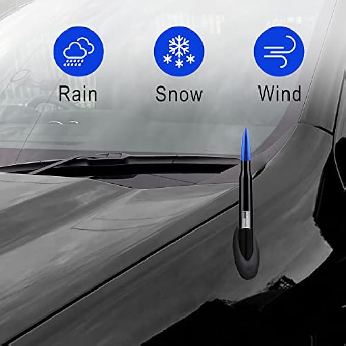 rayihni 1 Pack Car Bullet Antenna, for GM Chevy Silverado 1500 2500 3500 HD Avalanche GMC Sierra 1500 2500 3500 Denali Heavy Duty Pickup Trucks Accessories, American Flag (Blue) - Image 3