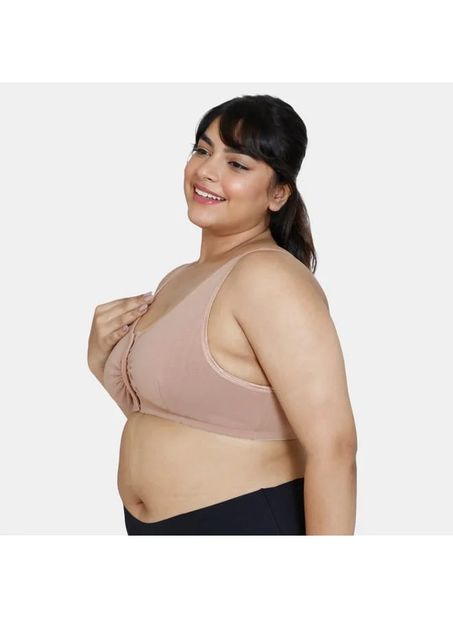 zivame Zivame Solid Support Bra with Hook and Eye Closure