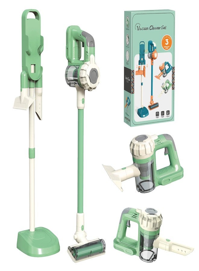 BAYMI 3-in-1 Kids Vacuum That Really Works, Toddler Toy Vacuum Cleaning Set for Children Aged 3+, Fun Kids Working Toy Vacuum Cleaner with Working Suction for Realistic Play (630Green) - Image 1