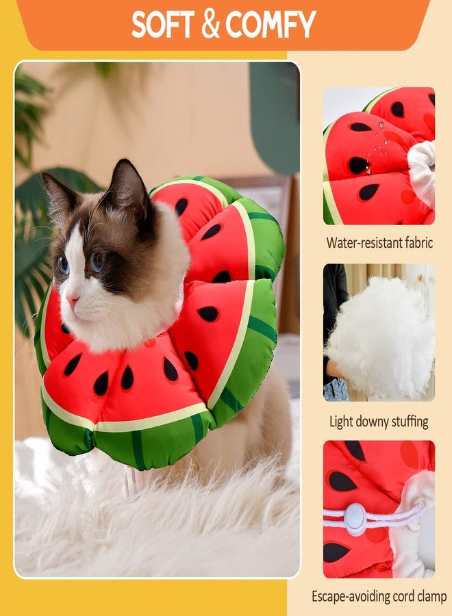 Avont Cat Cone Collar Soft, Adjustable Recovery E Collar Alternative for Cats Kittens Puppies, Elizabethan Neck Cone of Shame to Prevent Licking Biting After Surgery Protect Wounds -Melon(S) - Image 5