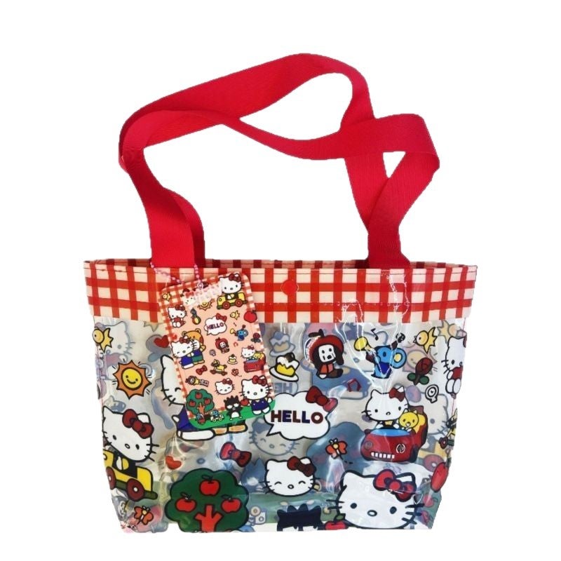 Cartoon Bear Print Waterproof Tote Bag with Large Capacity for Women - Image 1