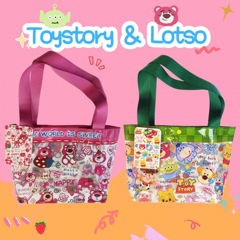 Cartoon Bear Print Waterproof Tote Bag with Large Capacity for Women - Image 3