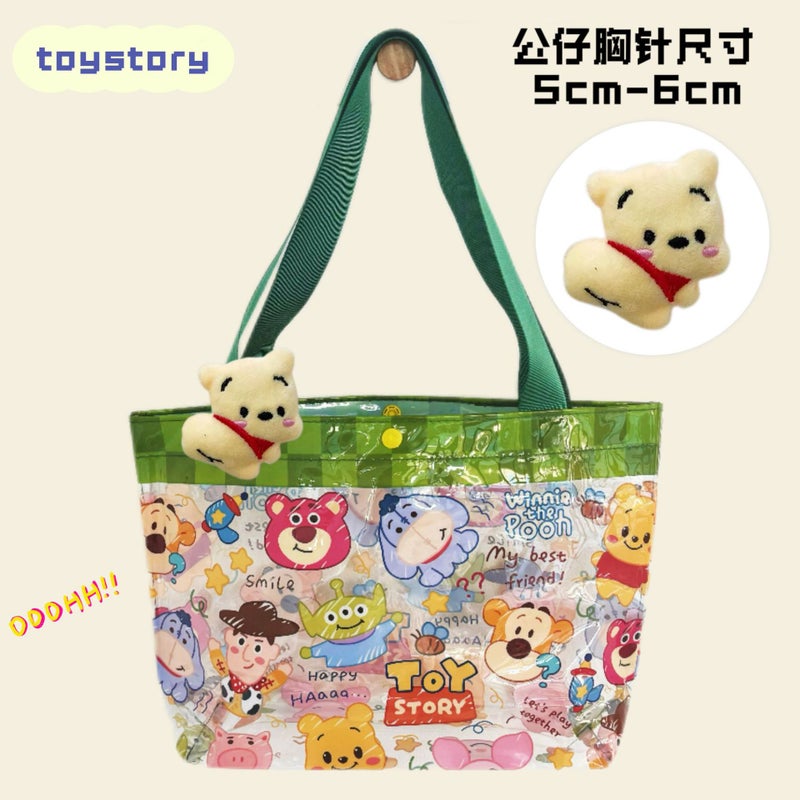 Cartoon Bear Print Waterproof Tote Bag with Large Capacity for Women - Image 4
