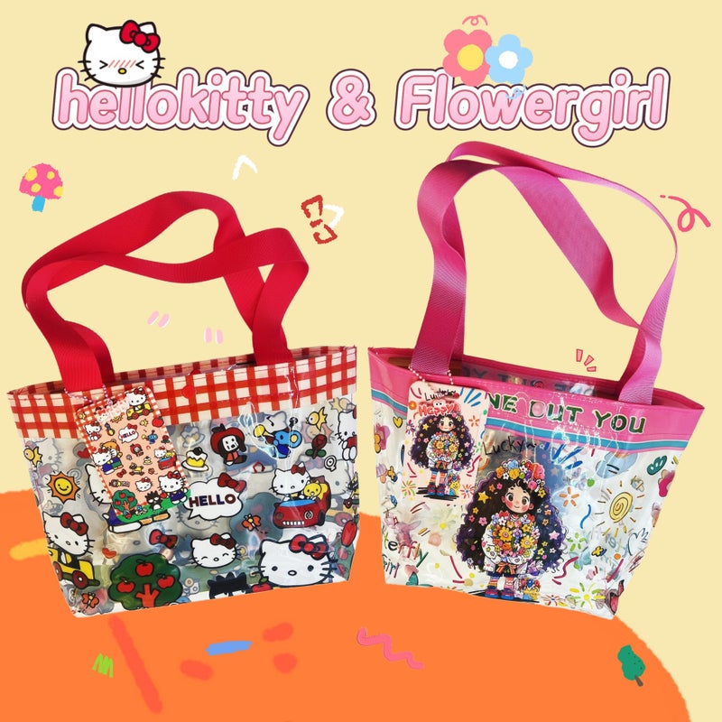 Cartoon Bear Print Waterproof Tote Bag with Large Capacity for Women - Image 2