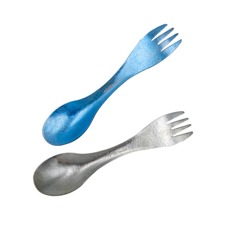 Titanium Spork: 2 In 1 Design - Ultra Light Super Strong Titanium Camping Spoon for Camping Hiking Fishing Backpacking Picnic Office School - Image 3