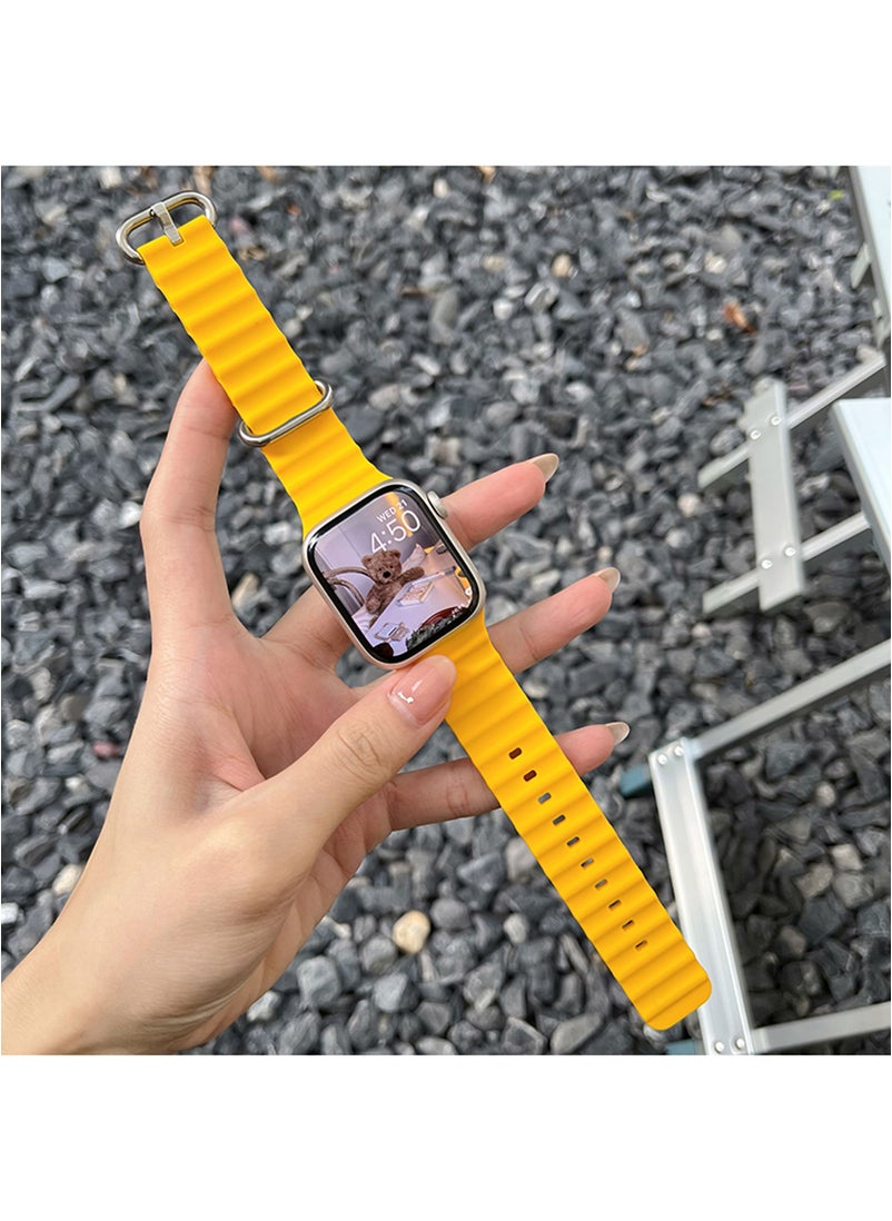 BSNL - BSNL(Pack of 5) Ocean Watch Band Silicon Band for Apple Watch Ultra 1/2 49mm 46mm 45mm 44mm 42mm, Silicone Sport Strap Compatible with iwatch Series 10 9 8 7 6 5 4 3 2 1 SE Solid Assorted Colour - Image 1