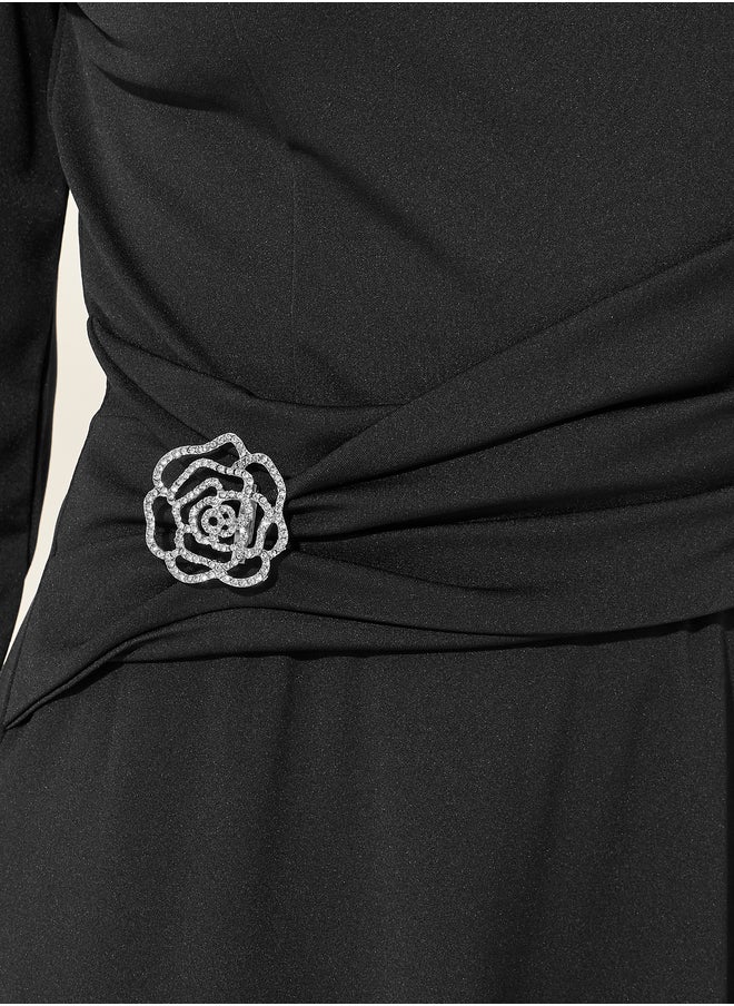 Take Two Embellished Flower Long Sleeves Maxi Dress  - Image 4