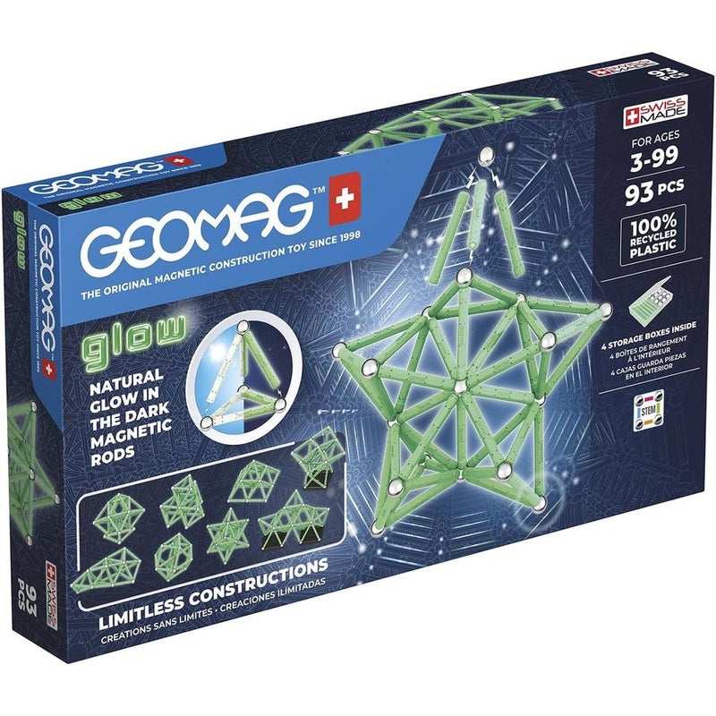 جيوماغ ألقضبان المغناطيسية المضيئة في الظلام 93 قطعة - 339 - Image 1