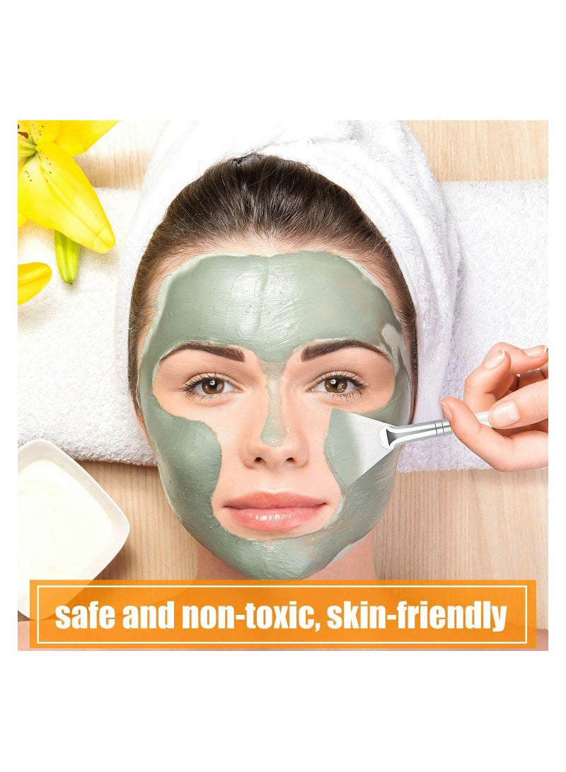 SYOSI 14 Pieces Facial Applicator Brush, SYOSI Soft Fan Brushes, Acid Applicator Brush, Cosmetic Makeup Applicator Tools for Mud Cream (5.82 Inches, Yellow, White) - Image 3