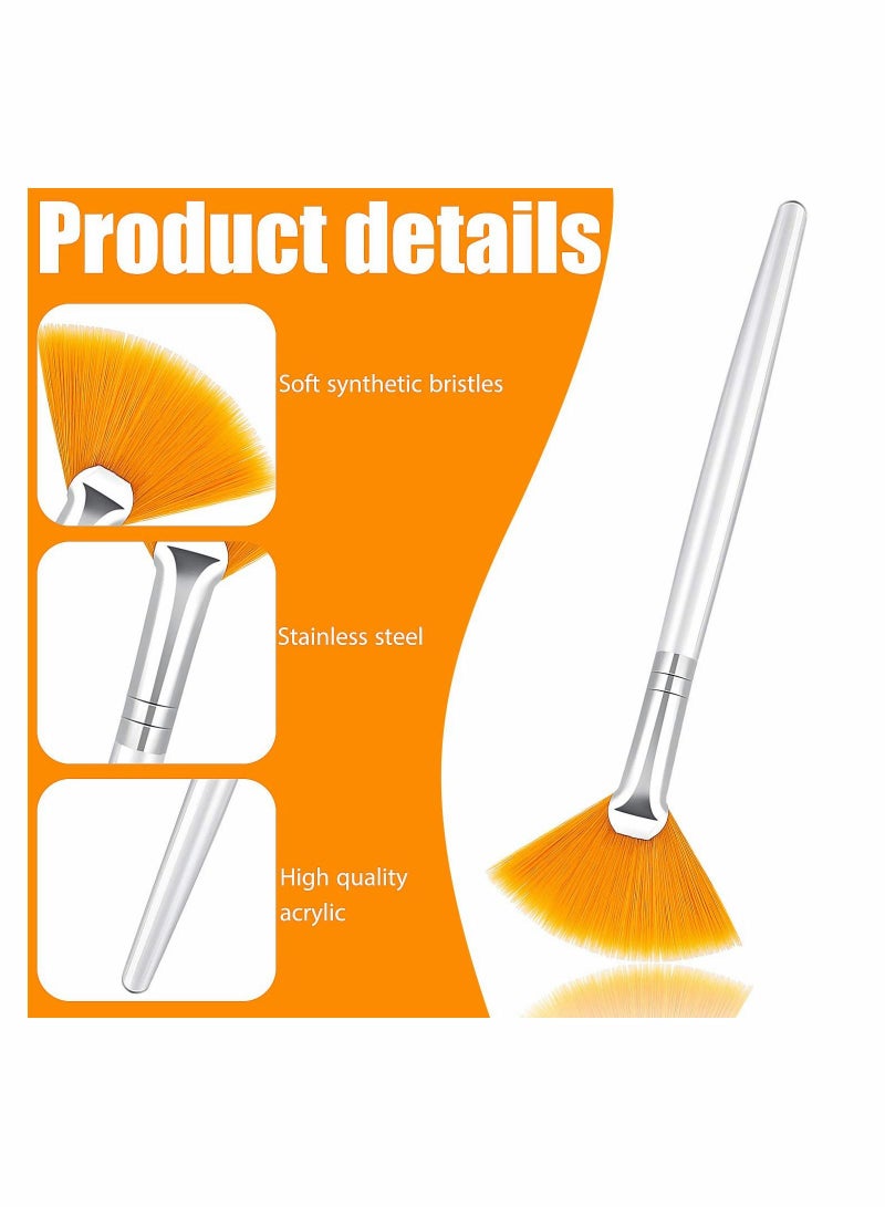SYOSI 14 Pieces Facial Applicator Brush, SYOSI Soft Fan Brushes, Acid Applicator Brush, Cosmetic Makeup Applicator Tools for Mud Cream (5.82 Inches, Yellow, White) - Image 4