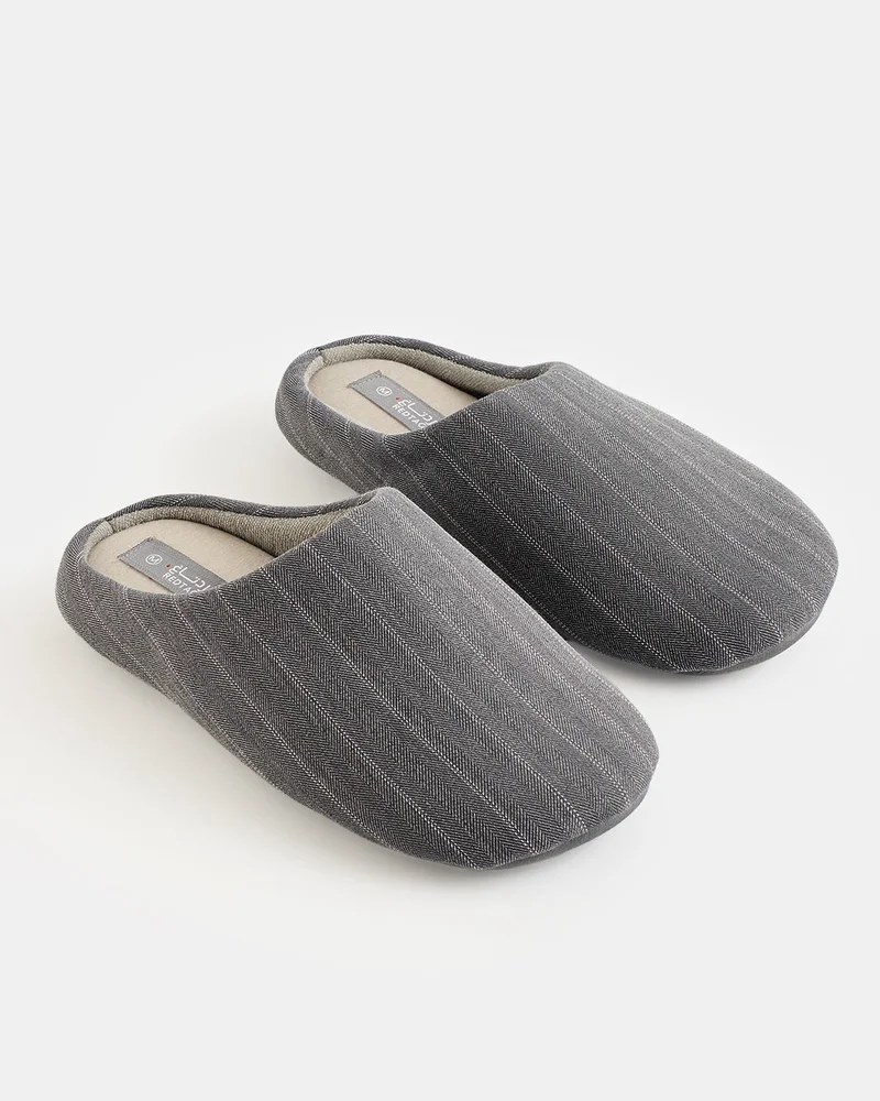 REDTAG Men Grey Textured Slippers