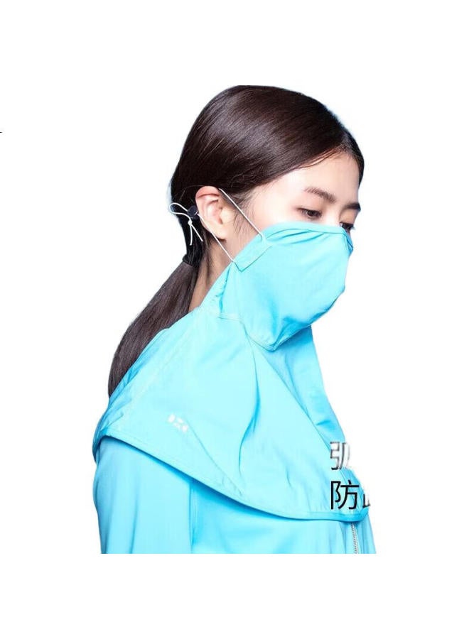 Hoii Sun Protection Face Mask Ice Silk Breathable Anti-Dust Mask Neck Gaiter For Driving Blue F - Image 1