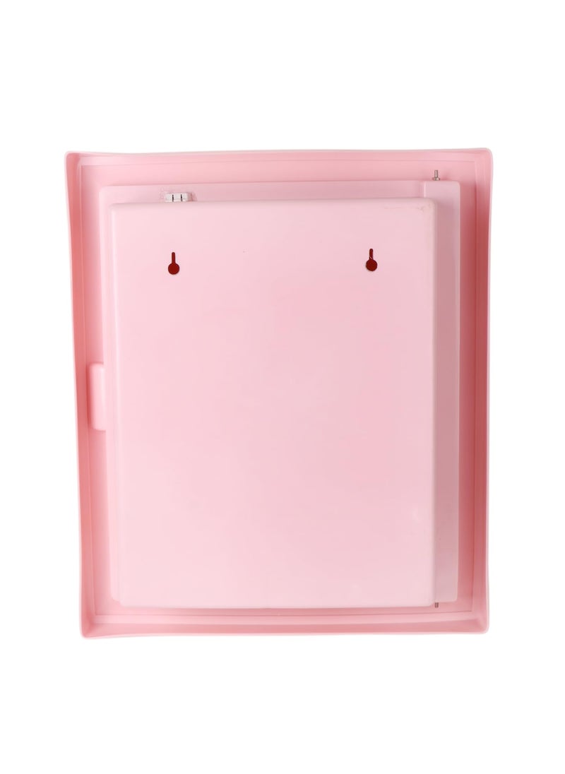 CIPLA PLAST CIPLA PLAST Glam Mirror Cabinet for Bathroom Multipurpose Bathroom Shelf Wall Mounted Shelves Bathroom Cabinet for Storage Shelves BRC930 Pink  - Image 2