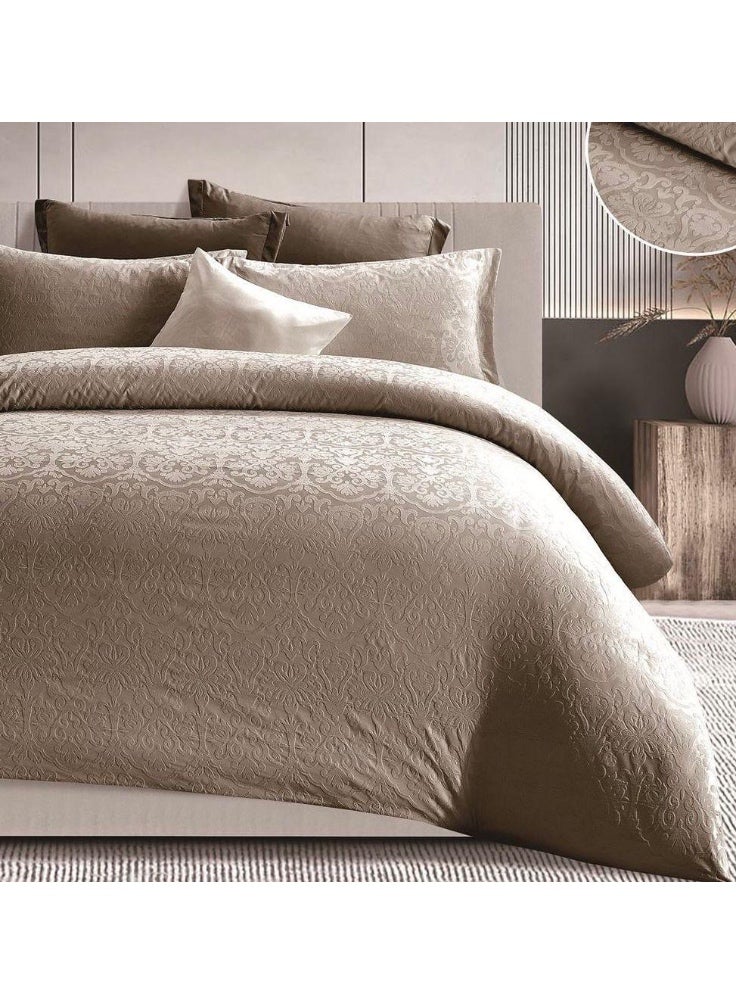 King Size Jacquard Cotton Embroidered Bedding Set, 6 Pieces - Image 1