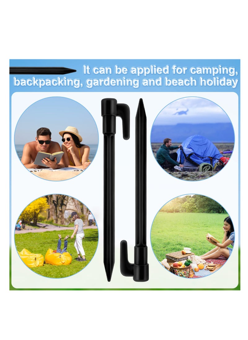 SYOSI - Tent Stakes 100 Pack High Strength Plastic Camping Stakes 14.7 CM Long Heavy Duty Canopy Anchoring Pegs Sand Stakes Outdoor Beach Spikes for Camping Gardening Landscaping Black - Image 1