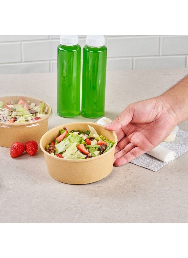Restaurantware Bio Tek 6 x 2.5 Inch To Go Containers, 200 Disposable Food Bowls - Heat-Tolerant, Microwavable, Kraft Paper Salad Containers, Sustainable, Serve Salads Appetizers And More  - Image 5