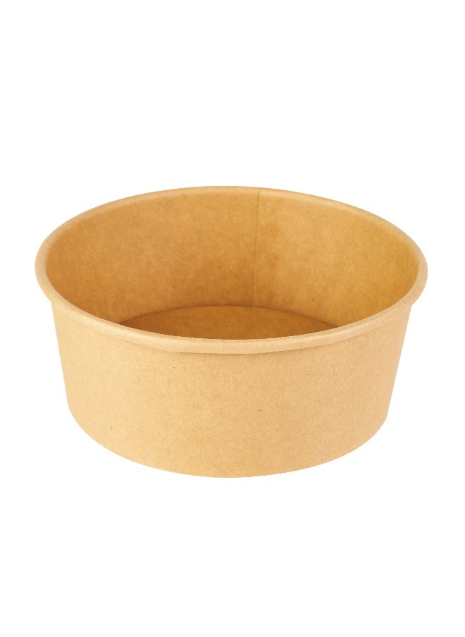 Restaurantware Bio Tek 6 x 2.5 Inch To Go Containers, 200 Disposable Food Bowls - Heat-Tolerant, Microwavable, Kraft Paper Salad Containers, Sustainable, Serve Salads Appetizers And More  - Image 1