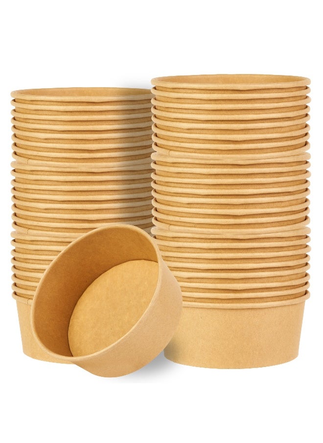 Restaurantware Bio Tek 6 x 2.5 Inch To Go Containers, 200 Disposable Food Bowls - Heat-Tolerant, Microwavable, Kraft Paper Salad Containers, Sustainable, Serve Salads Appetizers And More  - Image 2