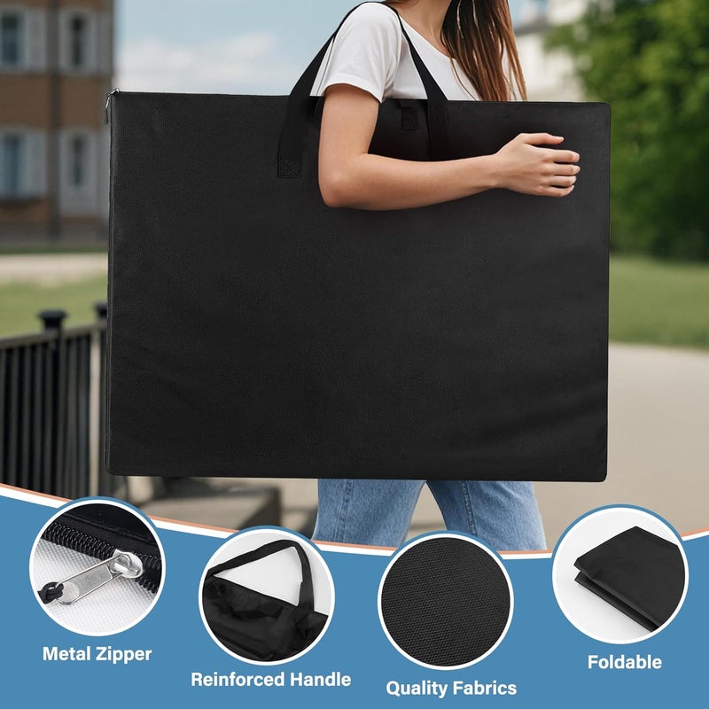 ZKOO 24 x 36 Inch Art Portfolio Bag, Large Size Art Case Light Weight Waterproof Poster Board Storage Bag, Studio Portfolio Tote for Artwork, Poster, Sketch Drawing, Canvas (Black, 2 Pack) - Image 4