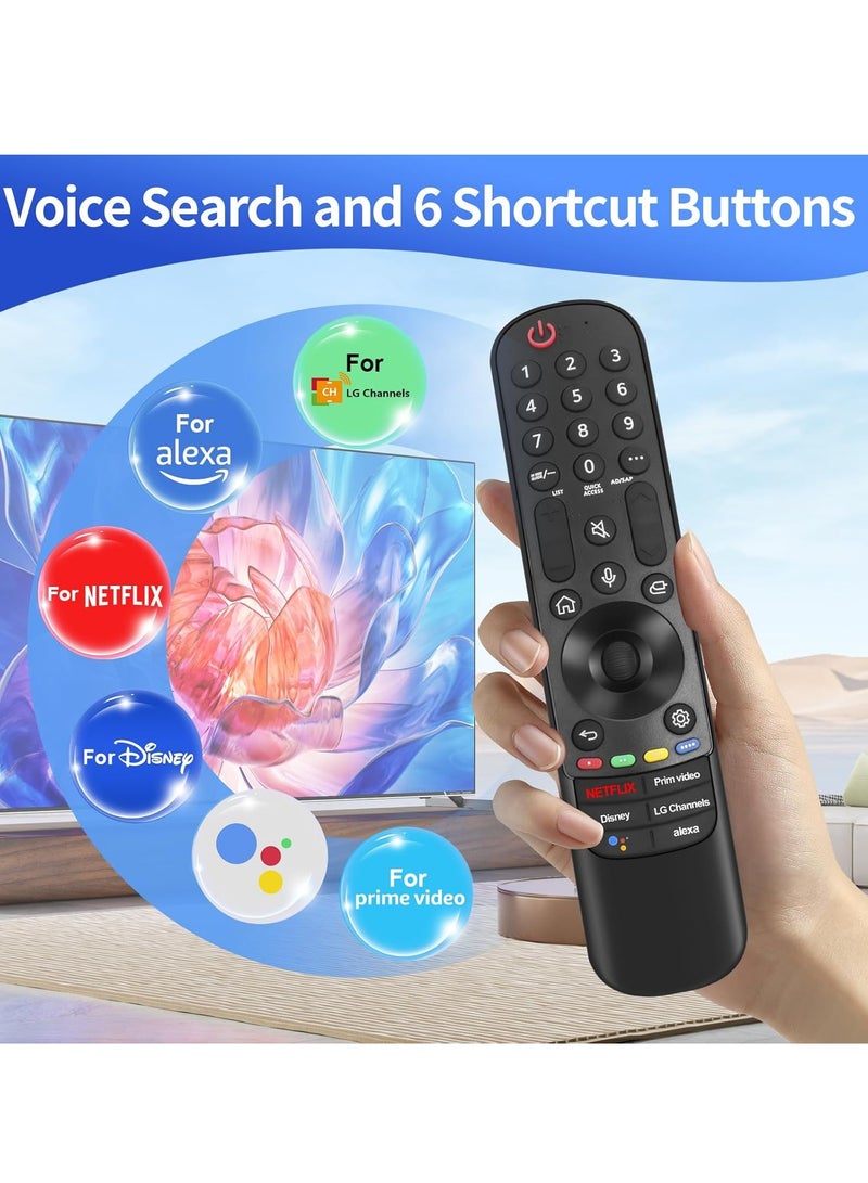 ELTRAZONE Replacement Voice Remote Control for LG Smart OLED, QLED, NanoCell, Ultra HD TV (2019-2022 Series) – Compatible with Magic Remote AN-MR22GA with Pointer Function – Includes Battery - Image 3