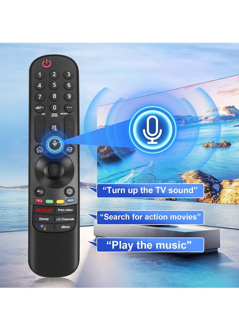 ELTRAZONE Replacement Voice Remote Control for LG Smart OLED, QLED, NanoCell, Ultra HD TV (2019-2022 Series) – Compatible with Magic Remote AN-MR22GA with Pointer Function – Includes Battery - Image 4