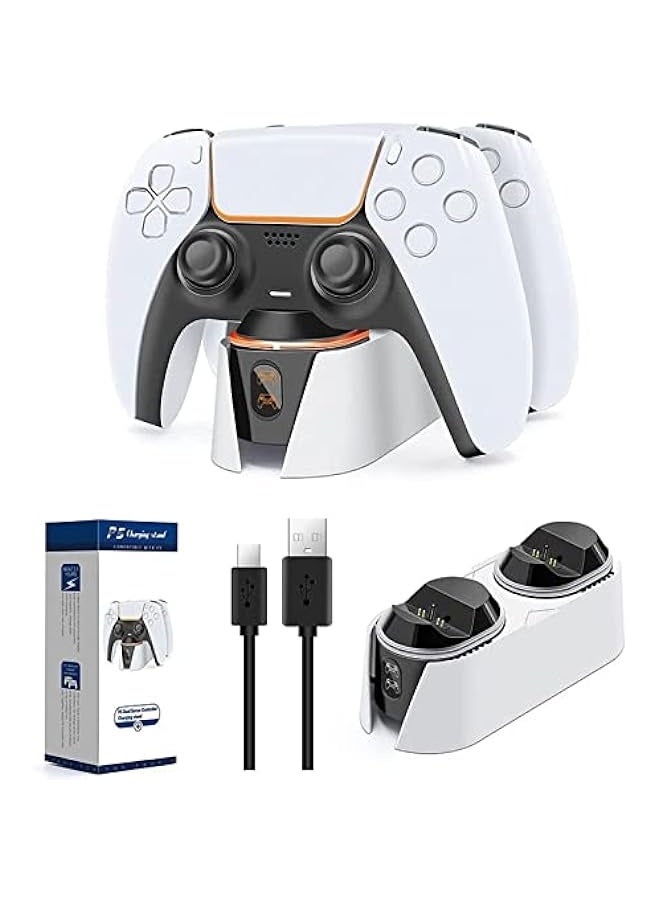 Topleo PS5 Controller Charger,Upgraded Ps5 Charging Station,LED Indicator,USB C Cable Safe Intelligent Protection For PS5 Controller - Image 1