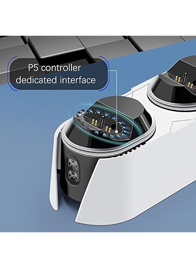 Topleo PS5 Controller Charger,Upgraded Ps5 Charging Station,LED Indicator,USB C Cable Safe Intelligent Protection For PS5 Controller - Image 3