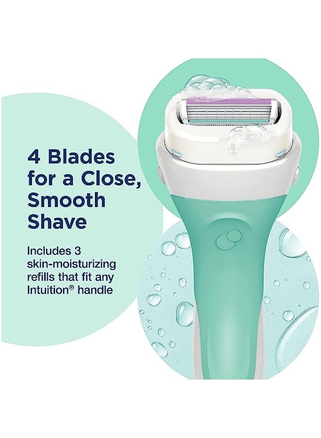 Schick Intuition Aloe Vera & Green Tea Razor - Handle + 2 Women's Razors - Image 1