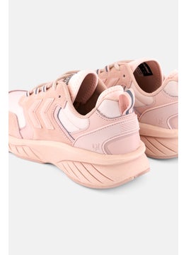 Hummel Women Marathona Reach LX Tonal Rib Lace Up Running Shoes, Rose Dust  - Image 2