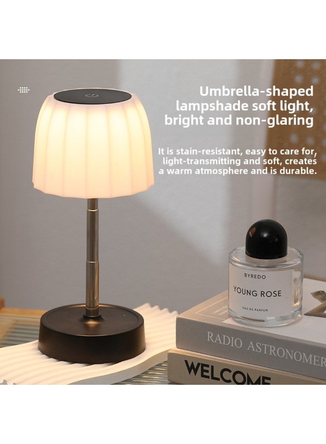 Nightlight Bedroom Sleep Lamp LED Energy Saving Lamp Outdoor Camping Lamp Eye Protection Home Student Dormitory Desk Lamp-Product Specifications:Warm Light (stepless Dimming Retractable C Model) - Image 4