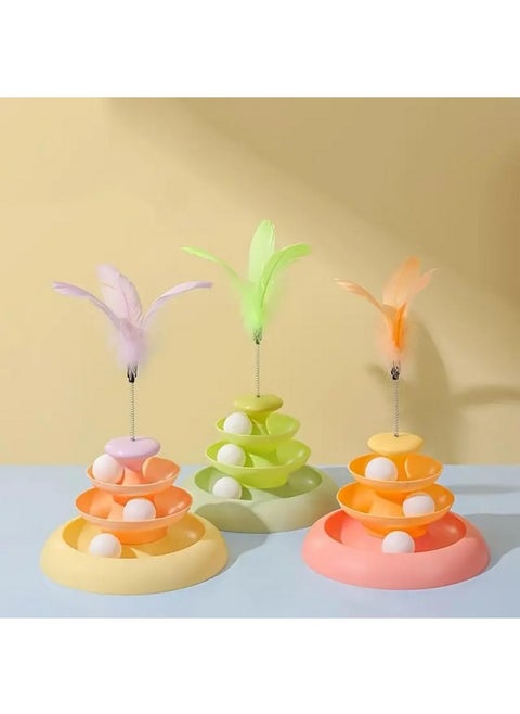 1Pc Cat Toy For Self-Play And Entertainment With Rotating Ball, Wand And Spinning Disc, Automatic Smart Toy For Kitten