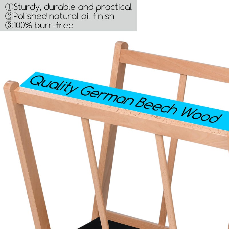MEEDEN Wood Large Print Rack with Castors, Artist Storage and Display Rack, Premium Drying Rack, Storage for Canvas, Prints, Panels, Posters, Holds Artworks Up to 47", Natural - Image 3