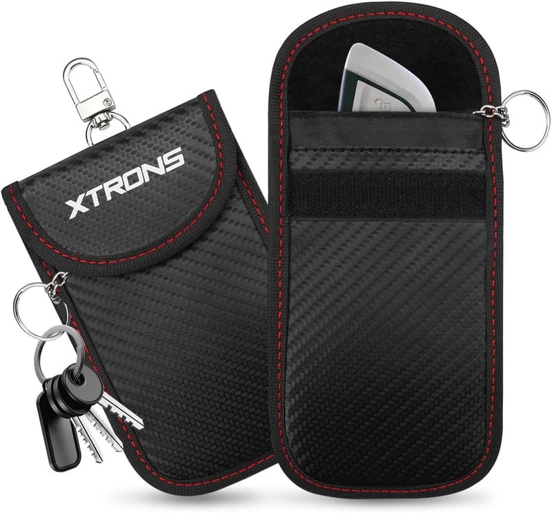 Xtrons 2 Pack Car Key RFID Signal Blocker Faraday Pouches, Anti-Theft Remote Entry, for Car Security - Image 1