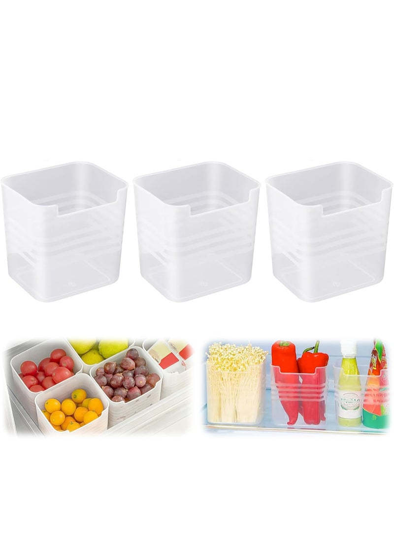 3pcs Fridge Side Door Storage Box, Plastic Containers for Food Storage, Beverage Holder, and Pantry Organizer - Ideal for Refrigerator Door Space and Cabinet Kitchen Essential - Image 1
