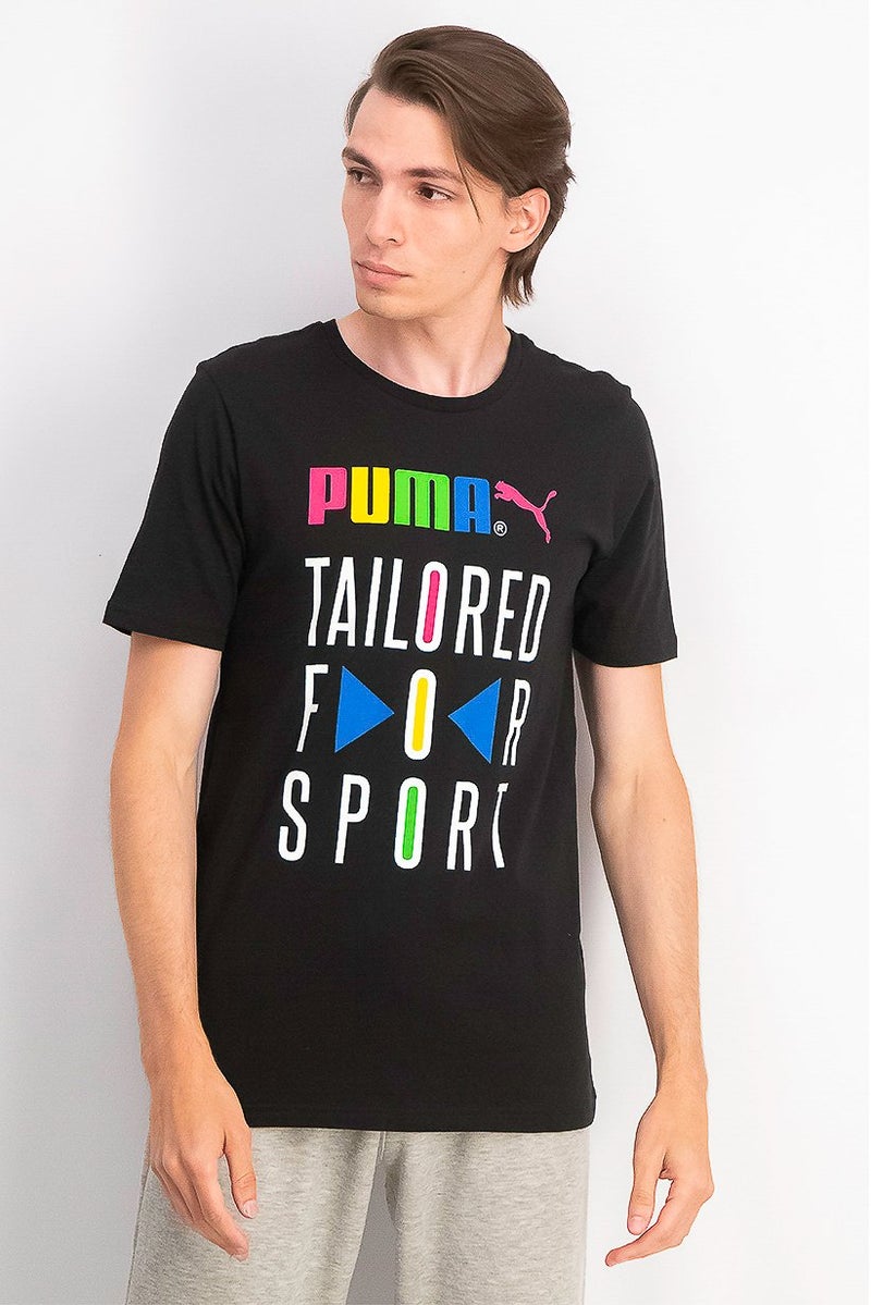 PUMA تي شيرت تدريب قصير الأكمام للرجال، مجموعة سوداء - Image 1