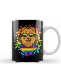 Print Shop Rainbow Pride Painted Shetland Sheepdog Dog Mug Porcelain