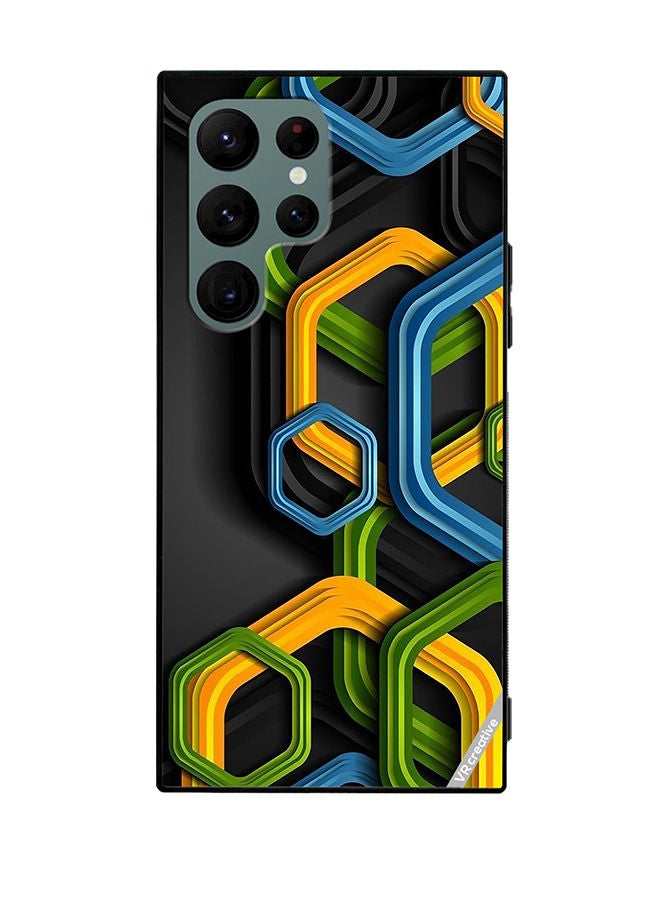 VR CREATIVE Protective Case Cover For Samsung Galaxy S22 Ultra 5G Abstract Design Multicolour - Image 1